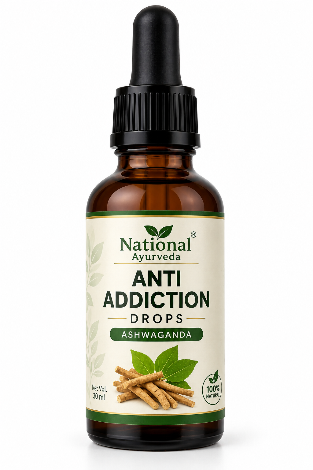 National Ayurveda Anti Addiction Drops – Ashwagandha Herbal Drops | 30 ml