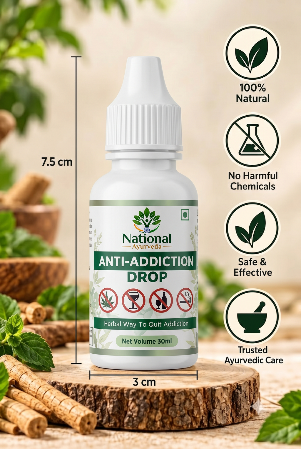 National Ayurveda Anti Addiction Drops | 30 ml